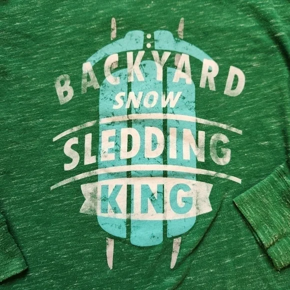 Backyard Snow Sledding King Long Sleeve Tee - Picture 2 of 4